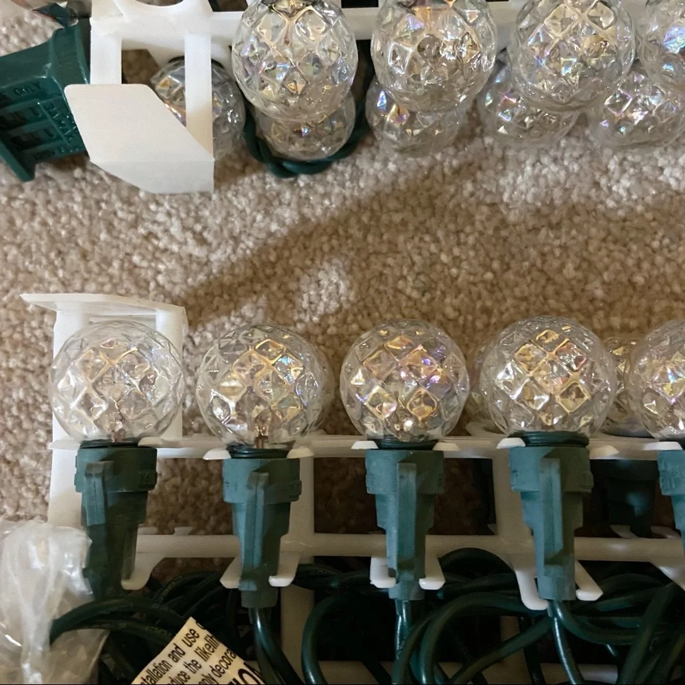 Home For The Holidays 35 clear faceted globe light string 14 feet